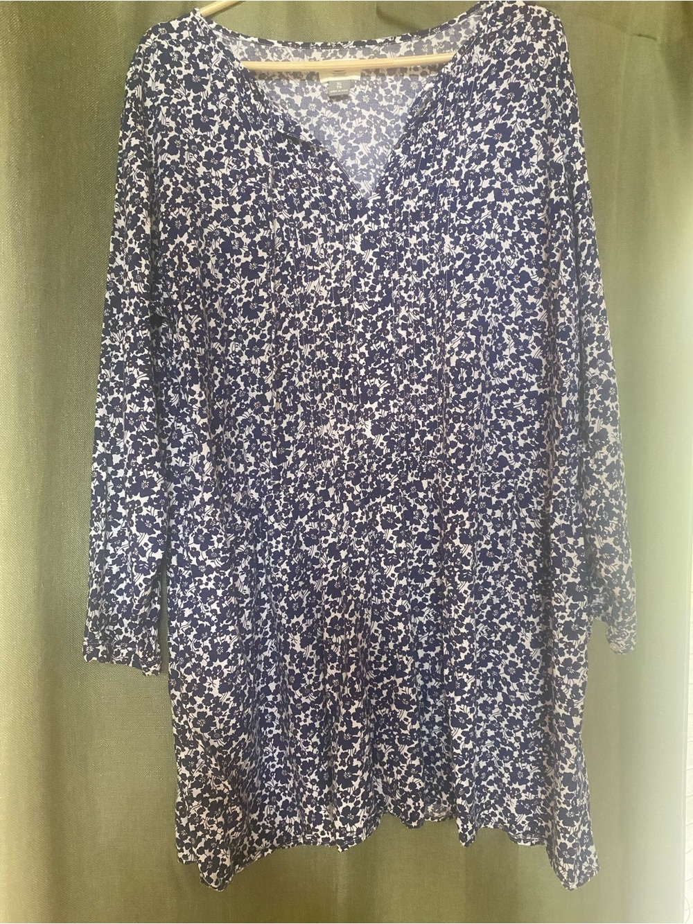 Old Navy Blue and White Floral Top